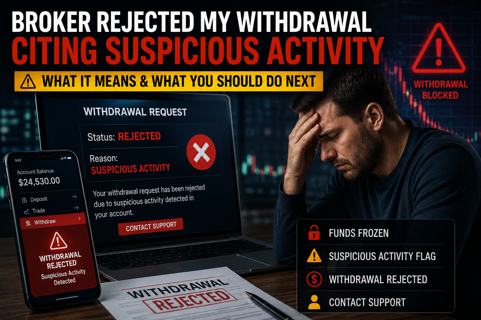 Offshore broker refuses withdrawals warning